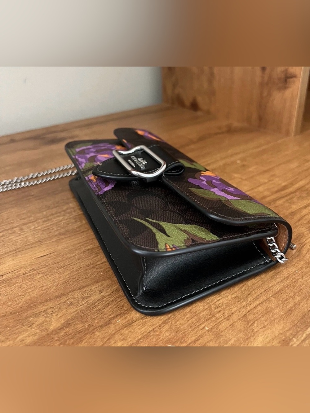 Coach Floral Chain Crossbody Bag - Purple/Black/Green💜💜💜💜💜💜💜 - Picture 8 of 16